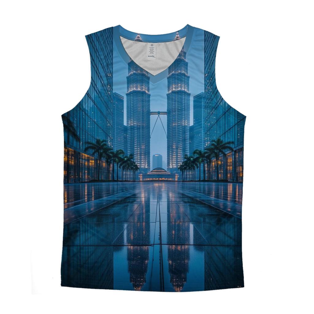 Petronas Towers Kuala Lumpur graphic print tank tops