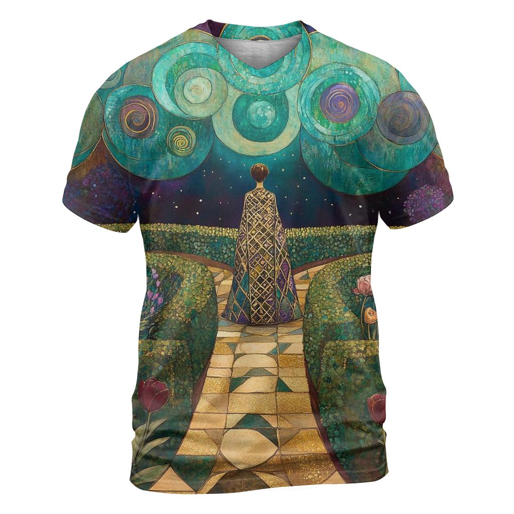 Gustav Klimt Inspired Aurora Garden artistic all-over print tops