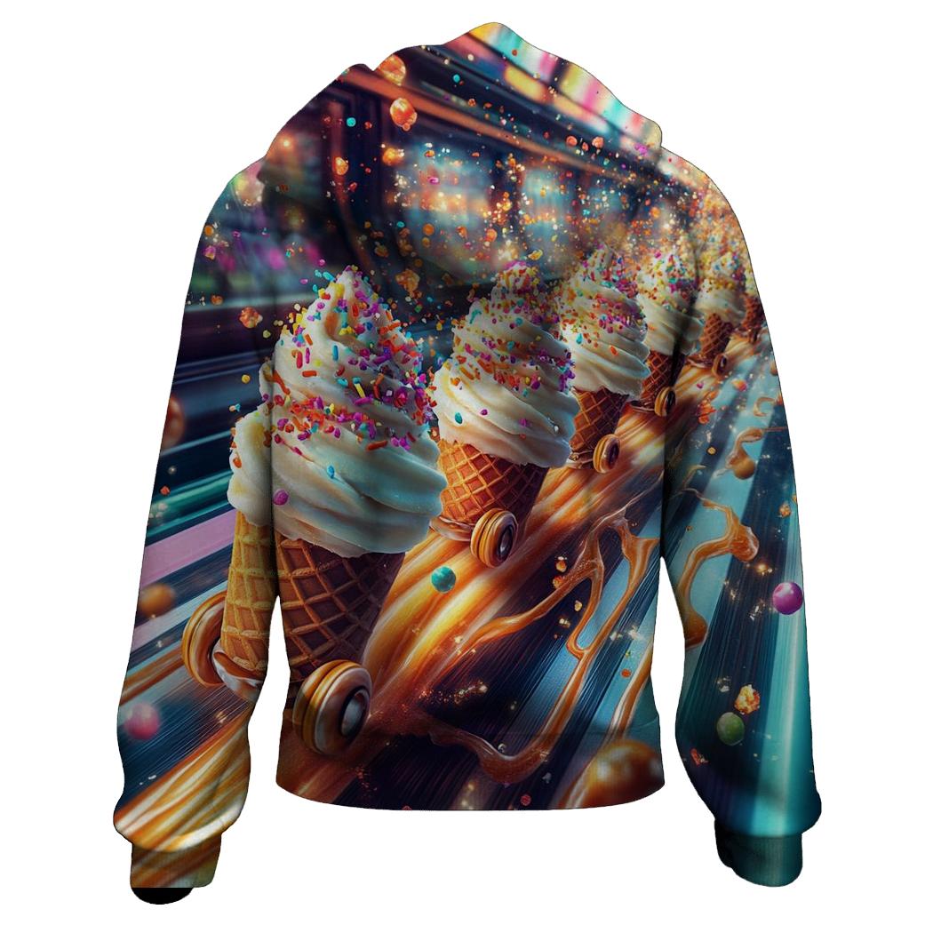 Neon Sundae Arcade Stampede zip-up hoodies