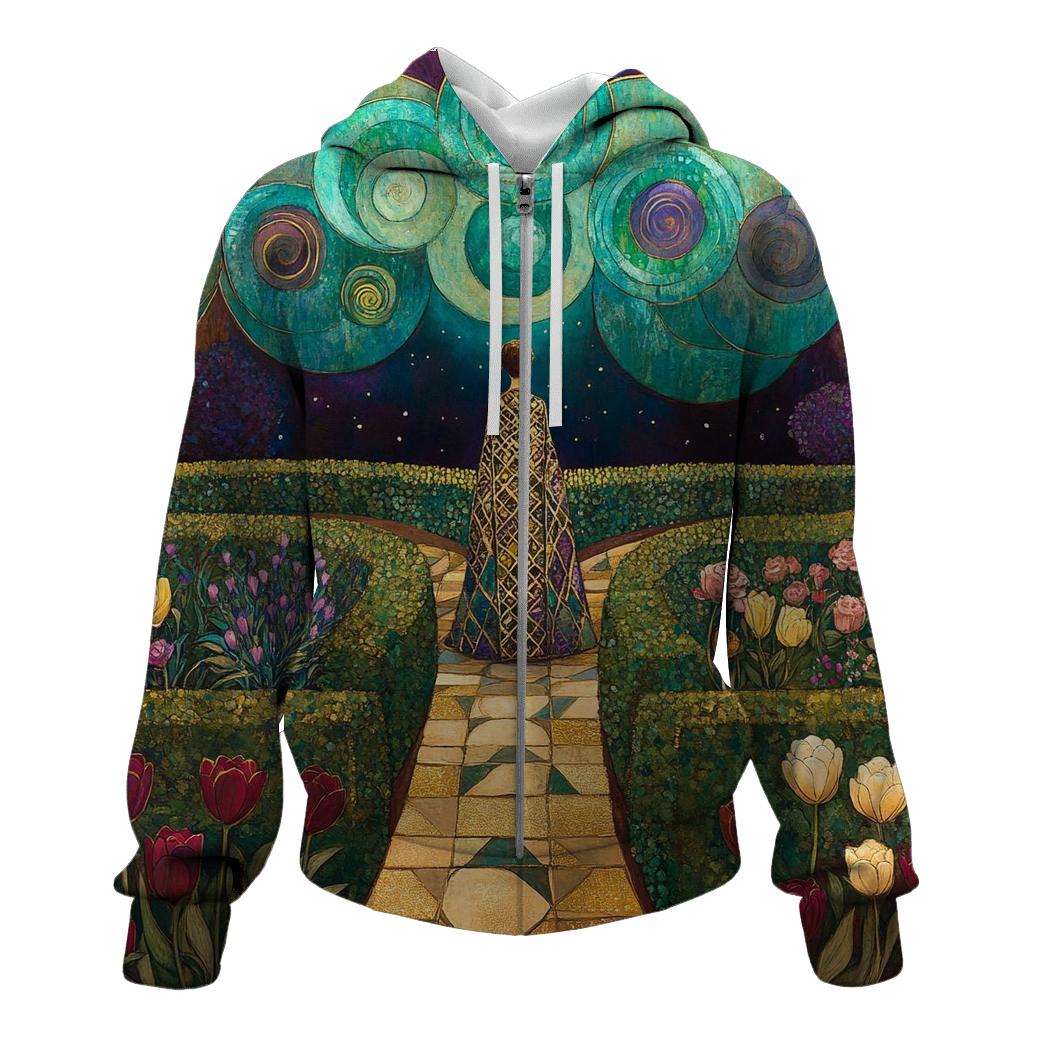 Gustav Klimt Inspired Aurora Garden custom hoodies