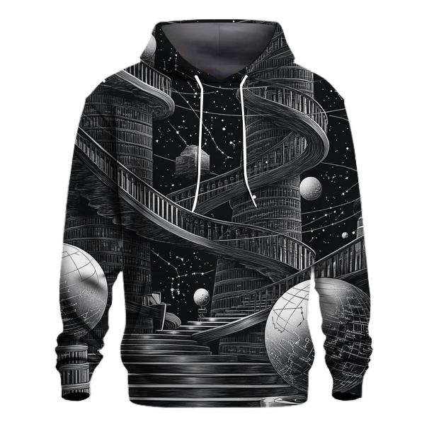 MC Escher Inspired Celestial Library Staircase heavyweight hoodies
