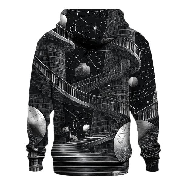 MC Escher Inspired Celestial Library Staircase heavyweight hoodies