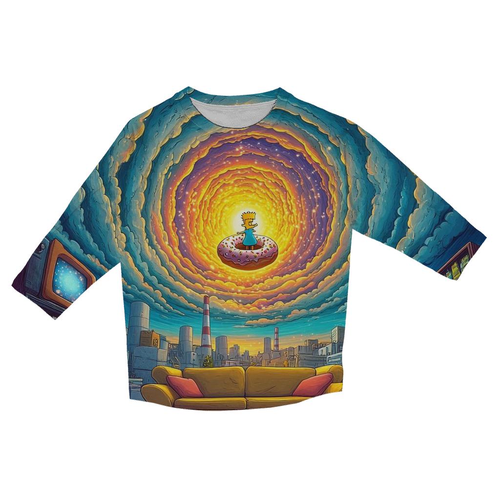 Springfield Dream Loop In The Living Room Vortex printed three quarter sleeve shirts