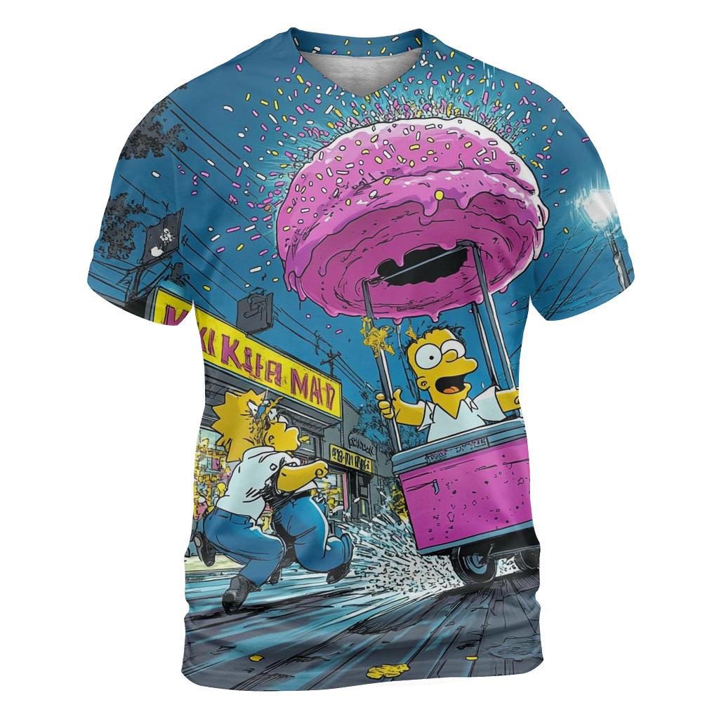 Neon Night At The Flaming Donut Riot trendy printed shirt styles