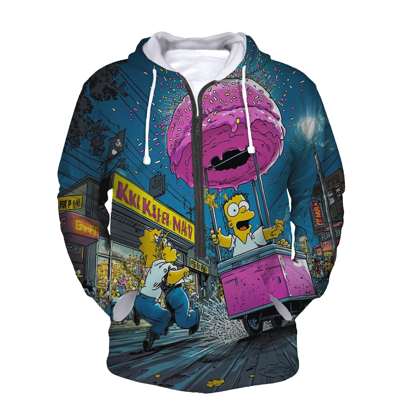 Neon Night At The Flaming Donut Riot premium hoodies