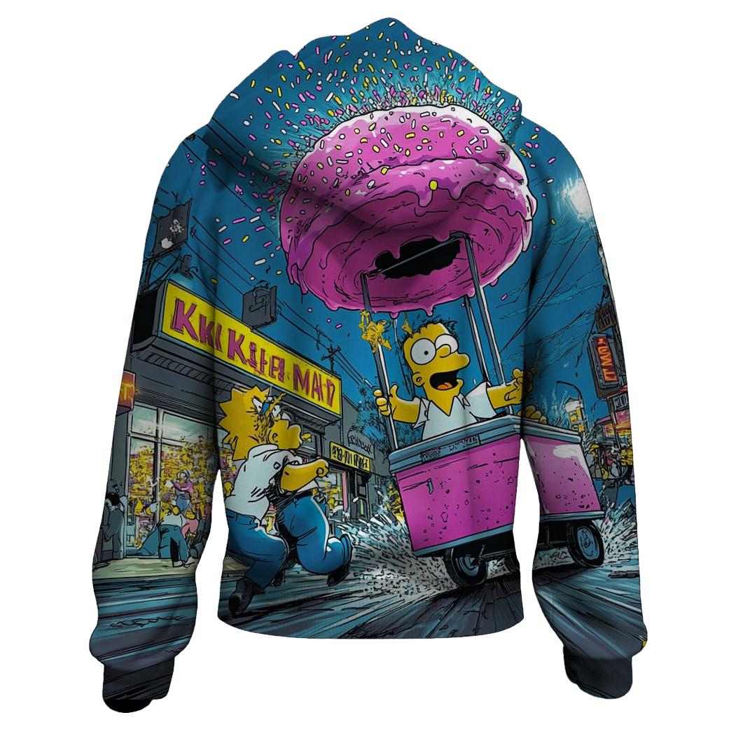 Neon Night At The Flaming Donut Riot embroidered hoodies
