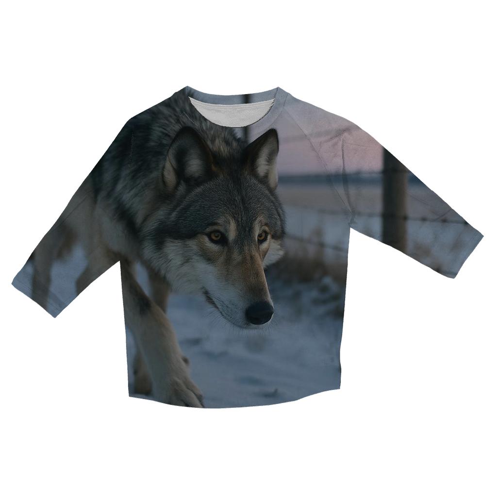 Wolf Under The Rewilding Fence Line cotton quarter sleeve shirts