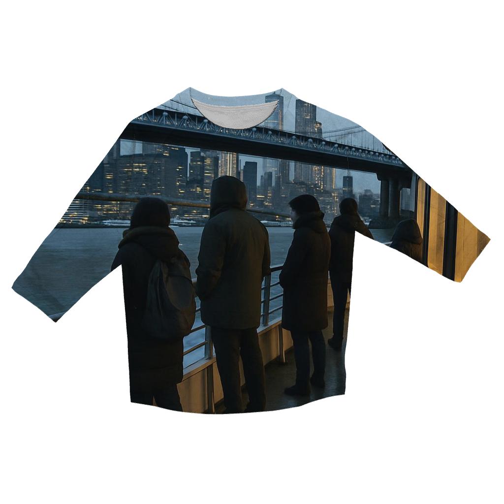 First Ferry Lights Under The Manhattan Bridge personalized 3/4 sleeve tees