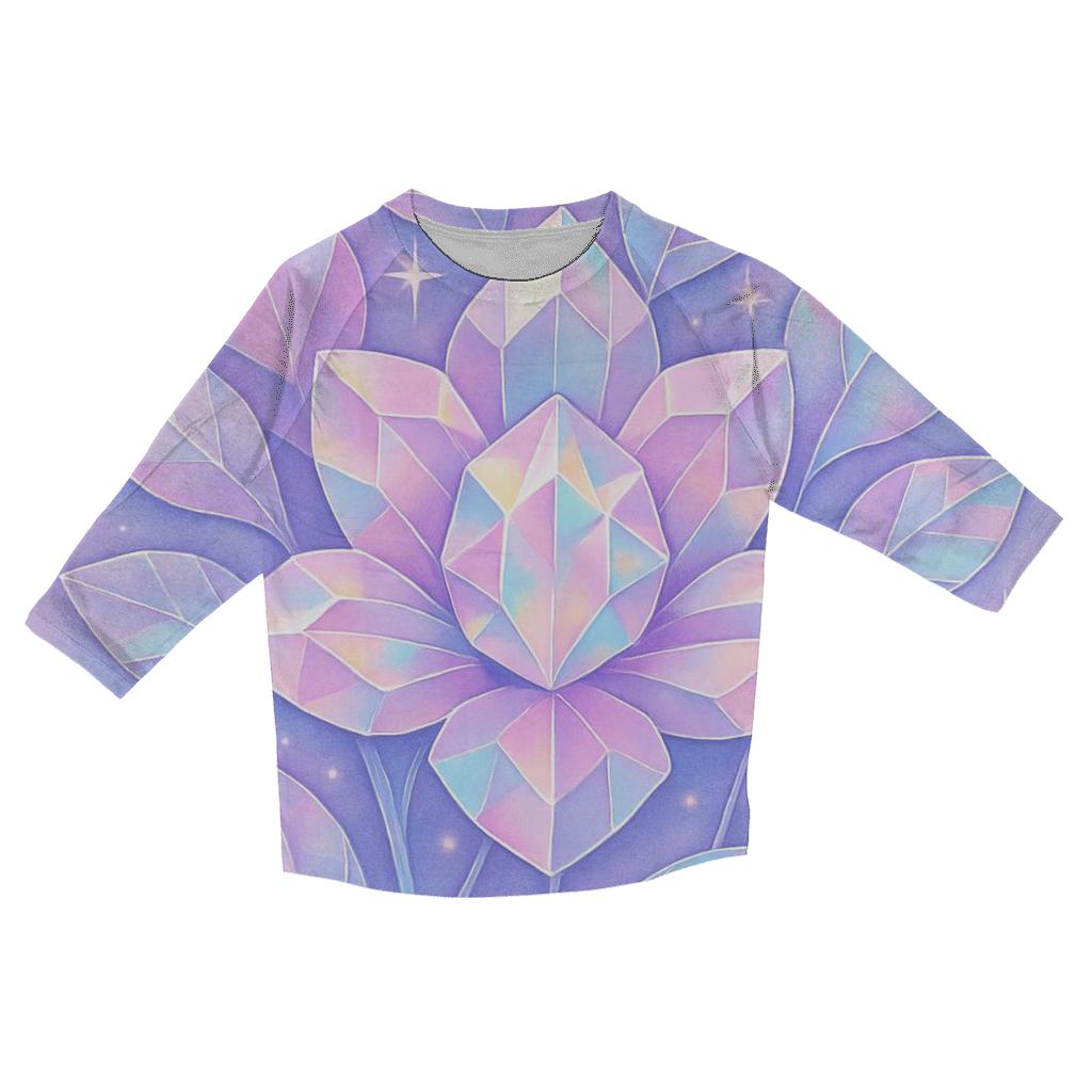 Holographic Prism Garden trendy 3/4 sleeve tops
