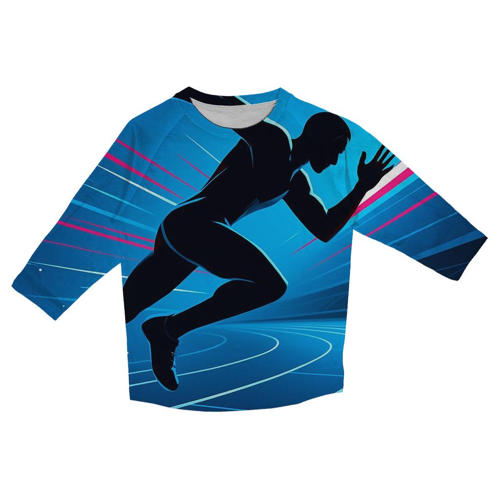 Neon Velocity Track Sprint personalized 3/4 sleeve tees