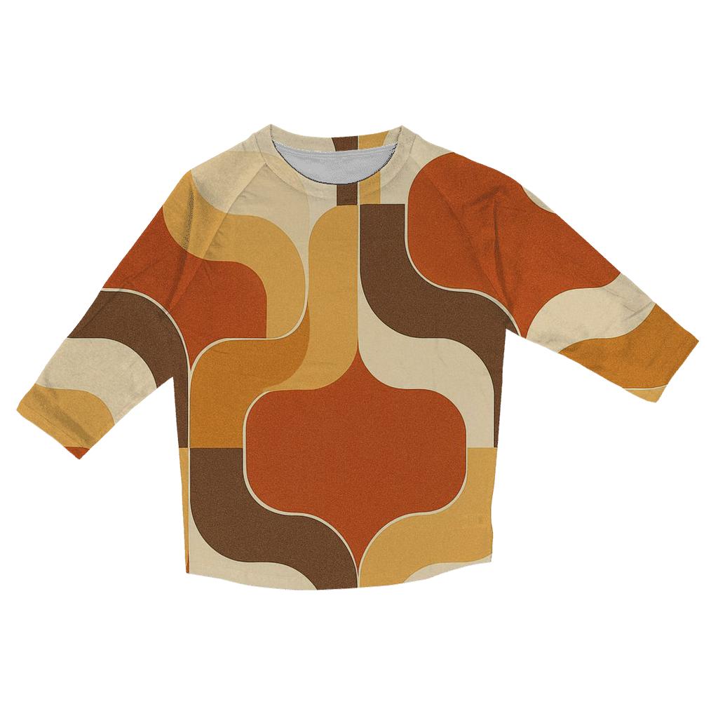 Groovy Terracotta Tilewave personalized 3/4 sleeve tees