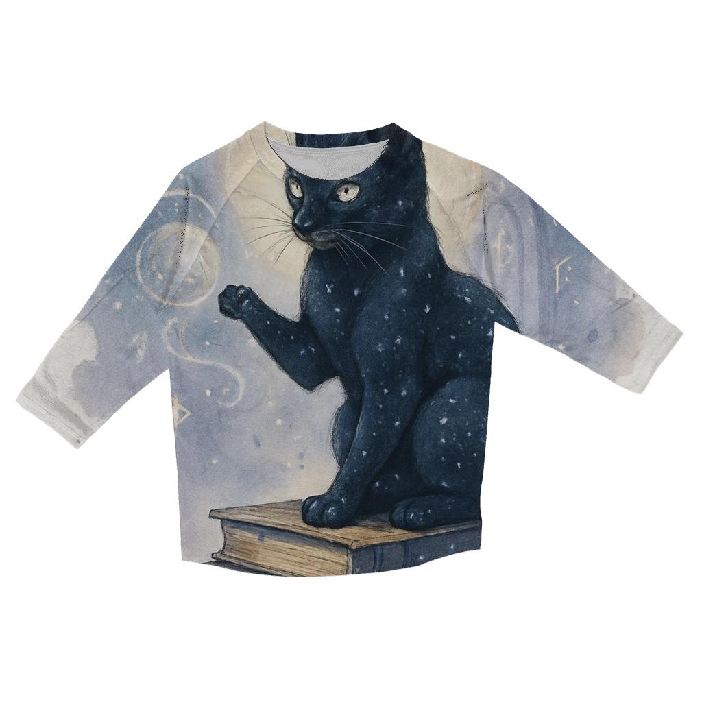 Midnight Library Familiar Cat personalized 3/4 sleeve tees