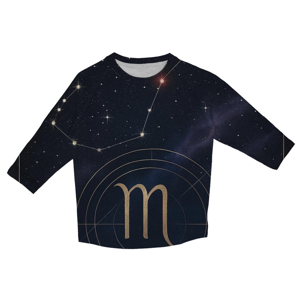 Scorpio Constellation And Lunar Alchemy Sigil fashion 3/4 sleeve shirts
