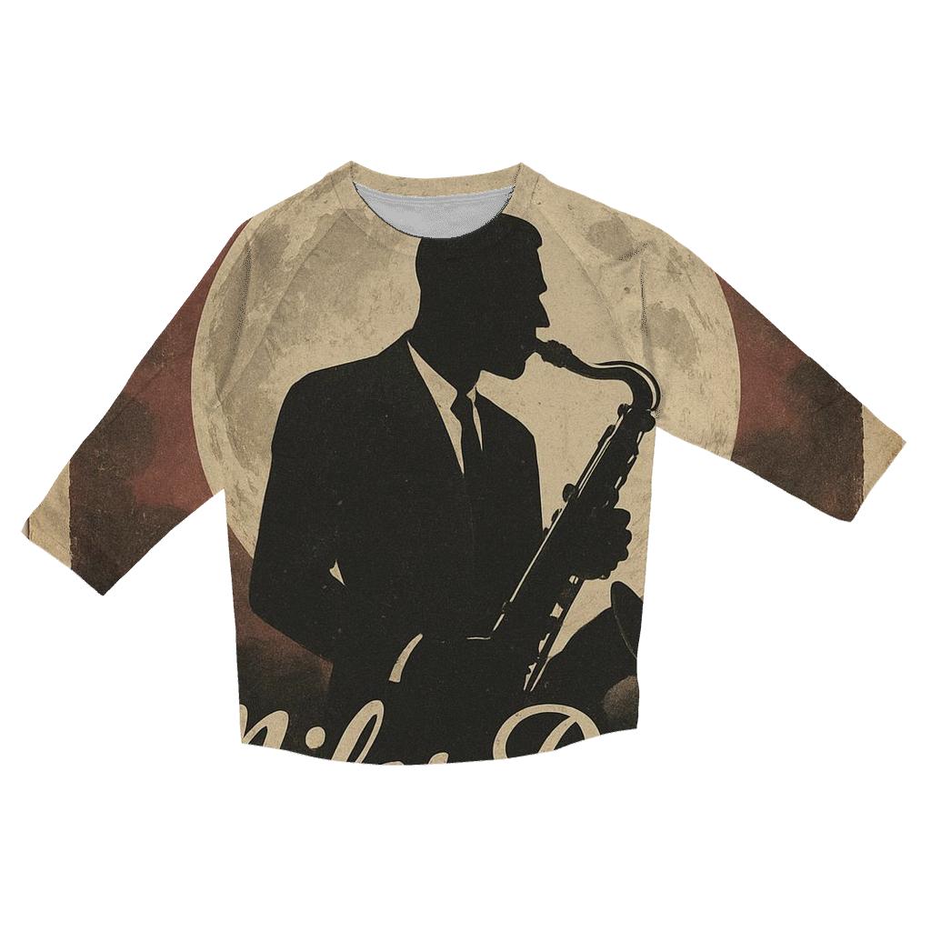 Aged Lunar Jazz Club Poster designer 3/4 sleeve blouses