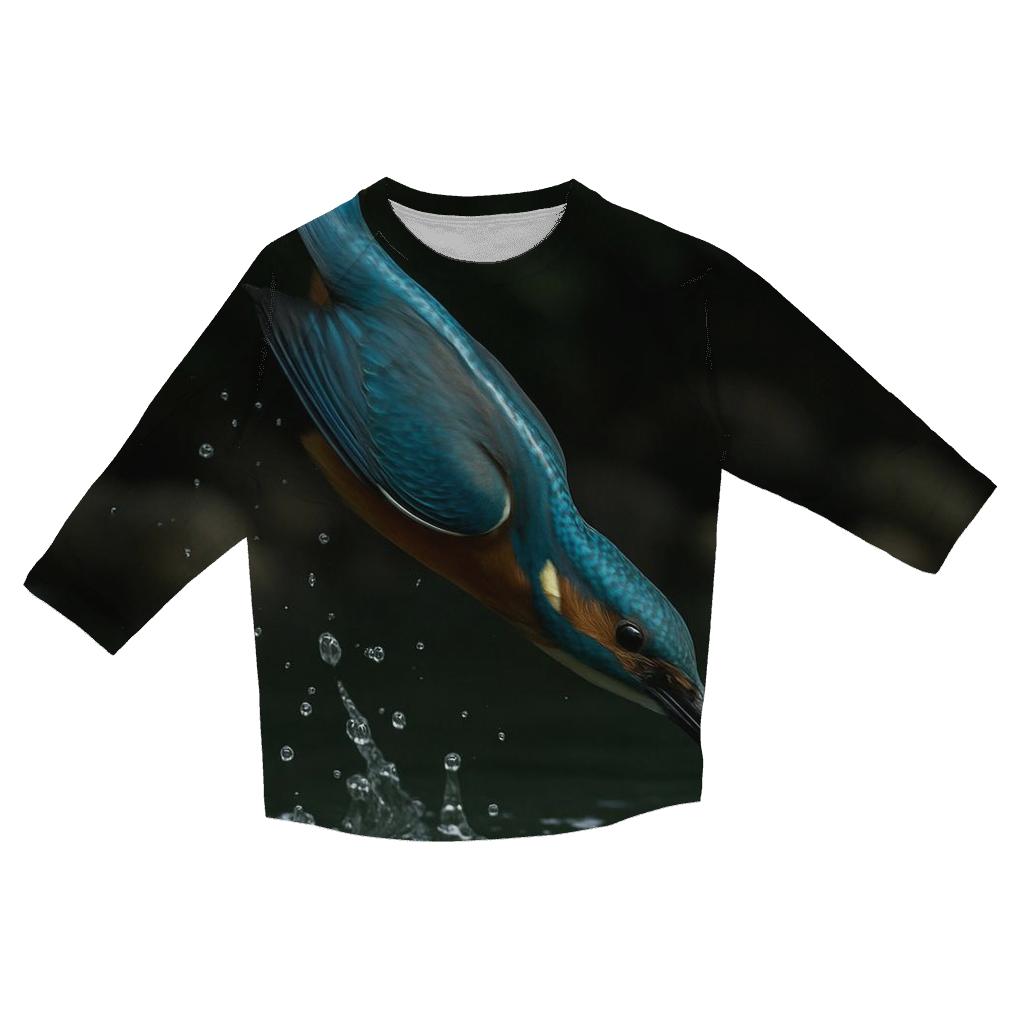 Riverglass Hunt Common Kingfisher personalized 3/4 sleeve tees