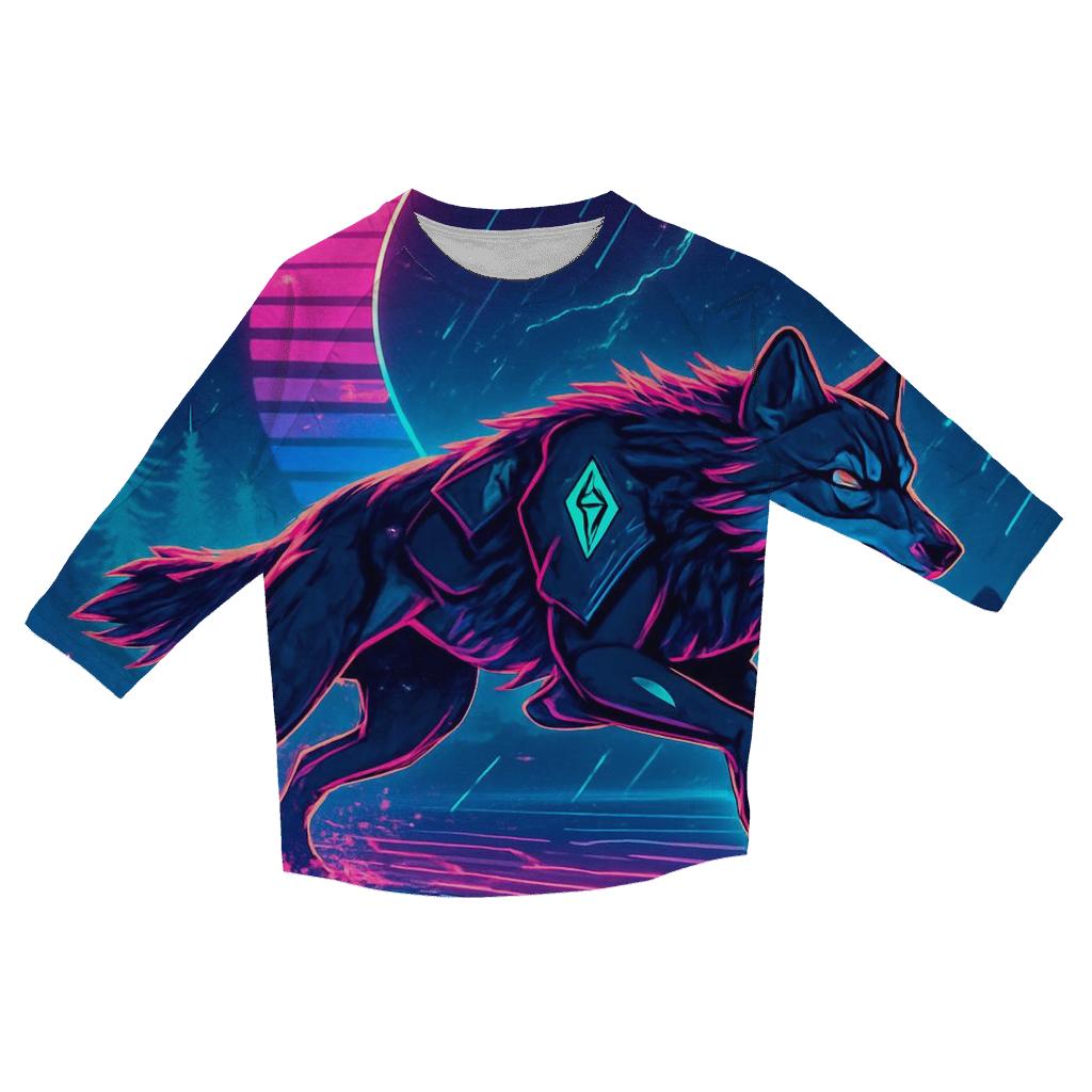 Neon Rain Driftwolf On The Circuit Tundra designer 3/4 sleeve blouses