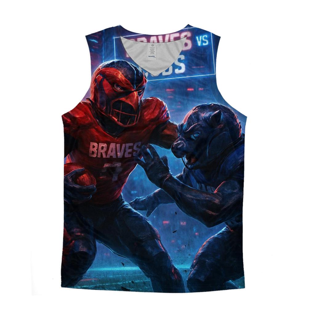 Neon Gridiron Showdown Braves Versus Cubs sports performance tank tops