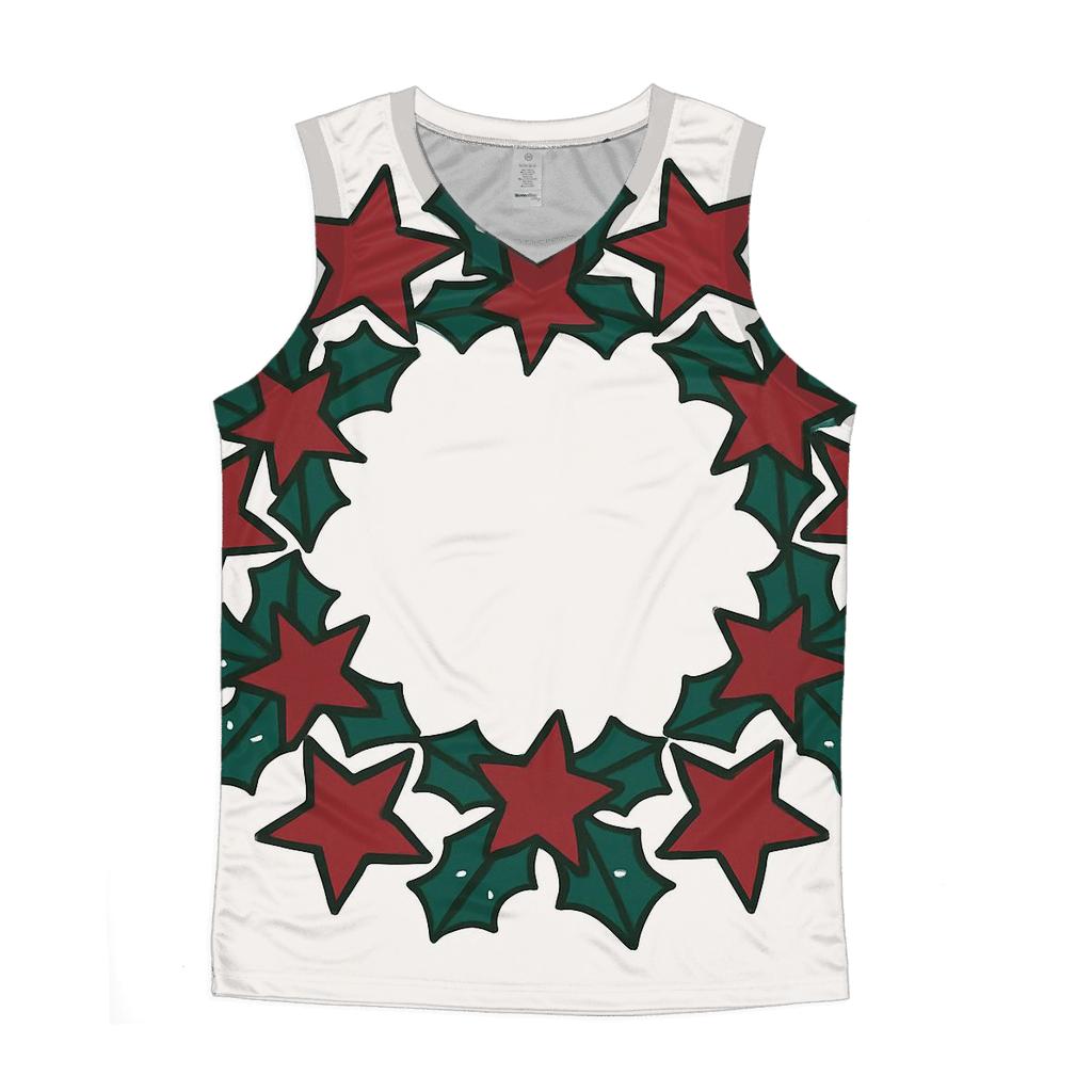 Holly Star Lattice Wreath trendy fitted tank tops