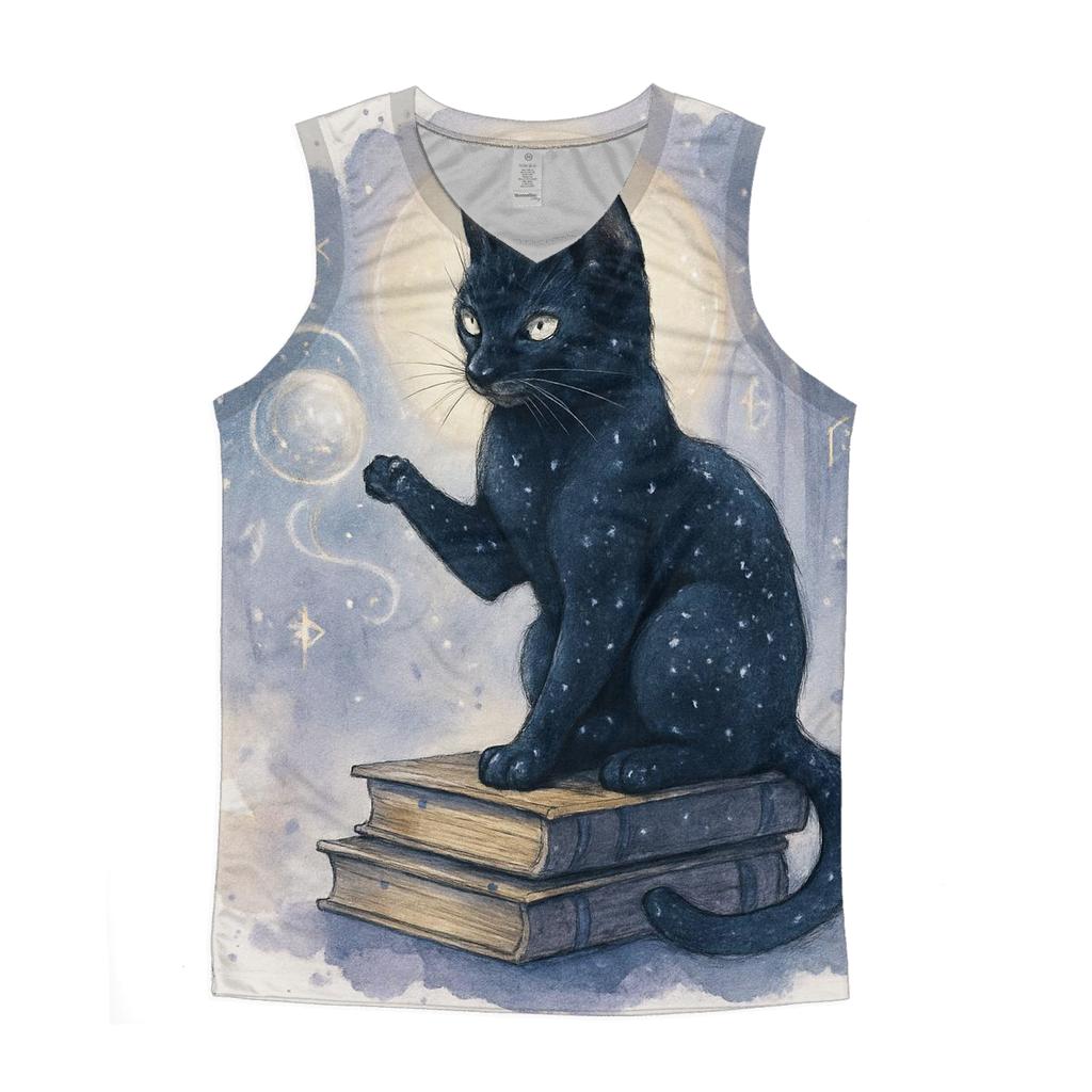 Midnight Library Familiar Cat personalized athletic tanks