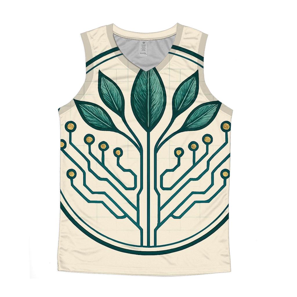 Botanical Circuitry Emblem trendy fitted tank tops