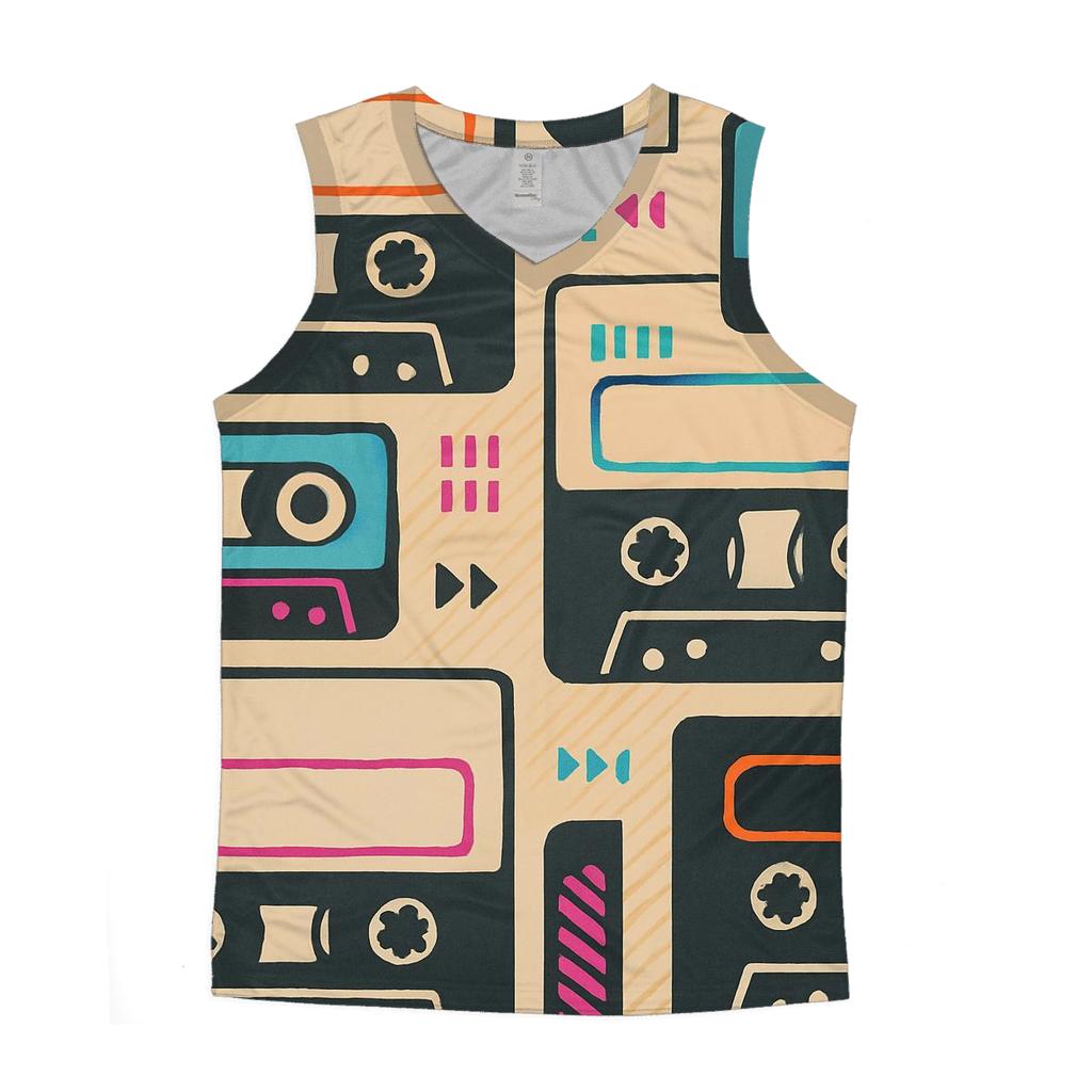 Cassette Mixtape Label Blocks casual summer tank tops