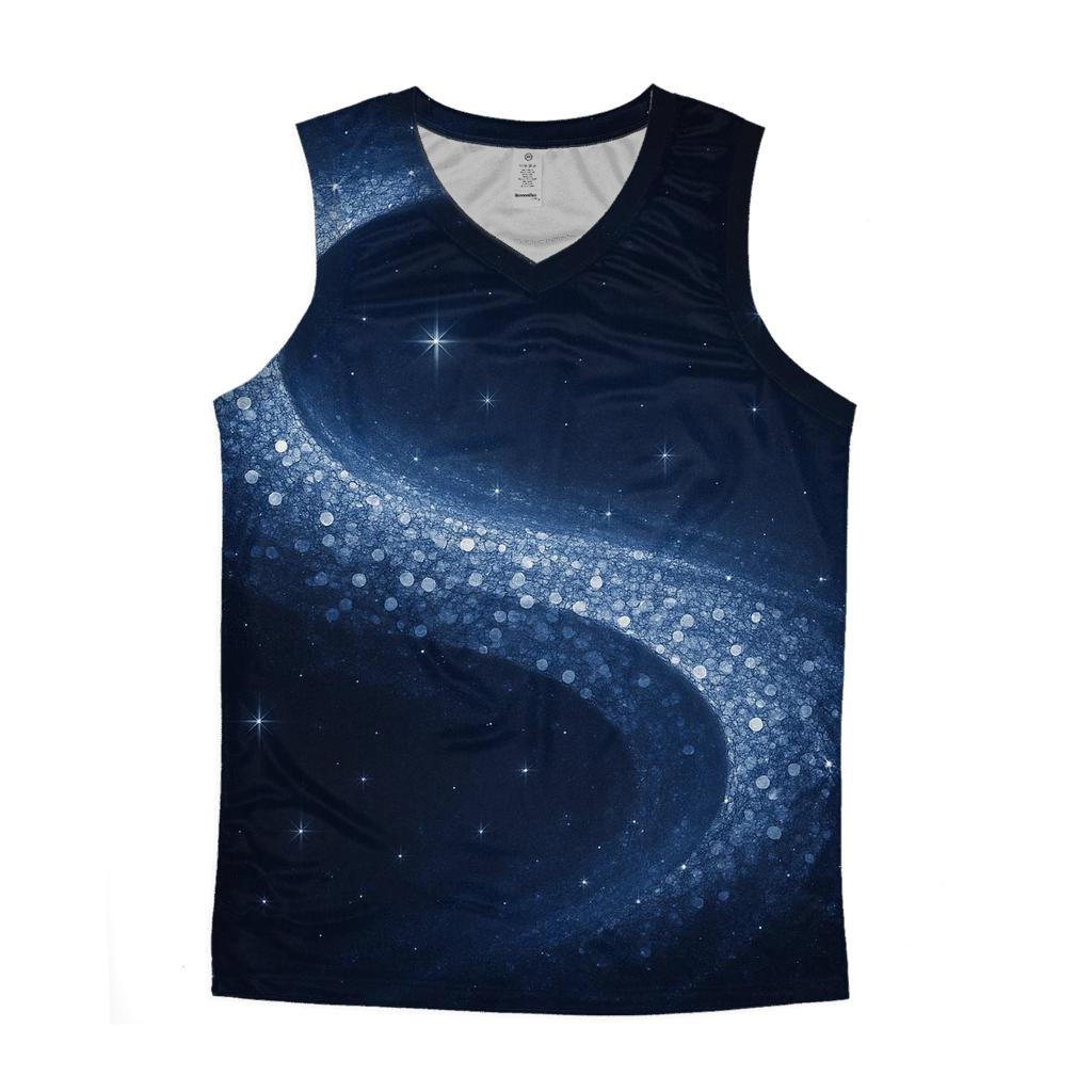 Midnight Sequin Nebula Wave stylish racerback tanks