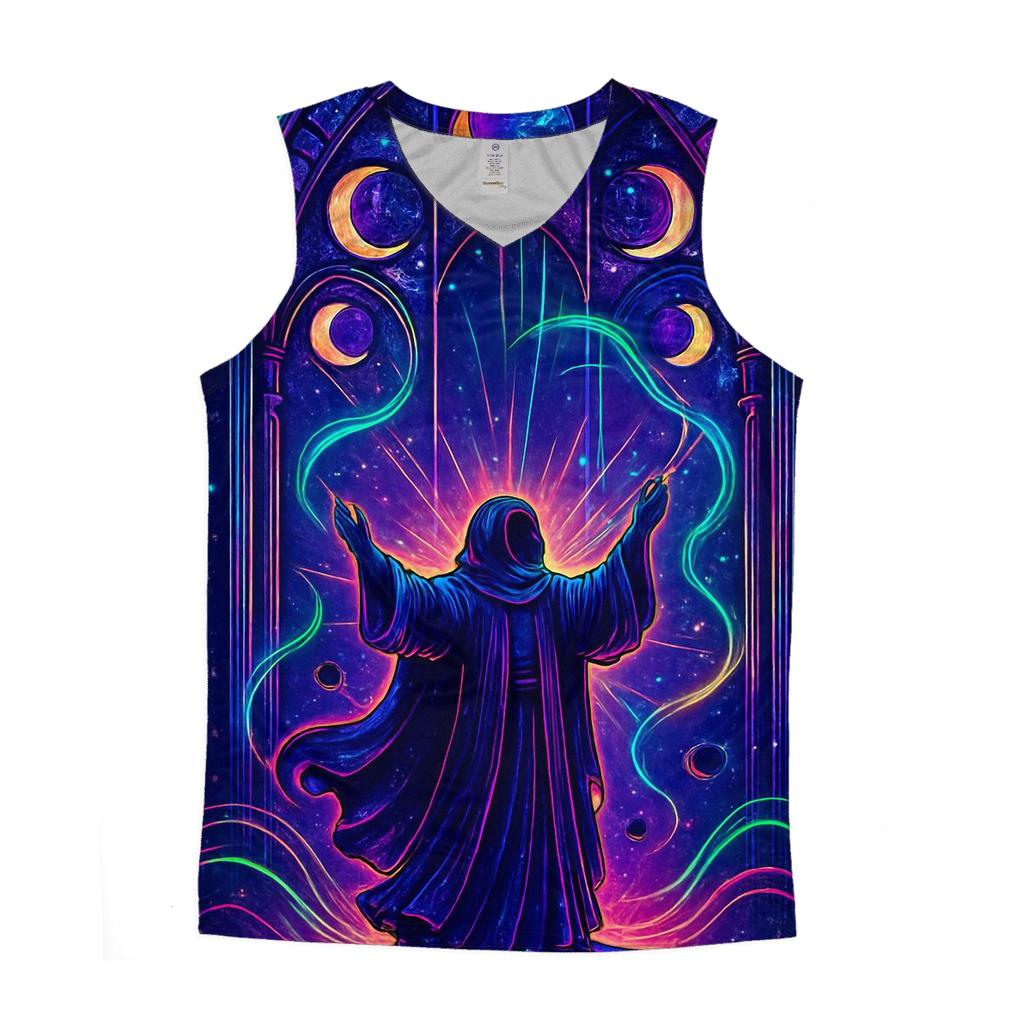 Cathedral Of The Singing Pulsars graphic print tank tops