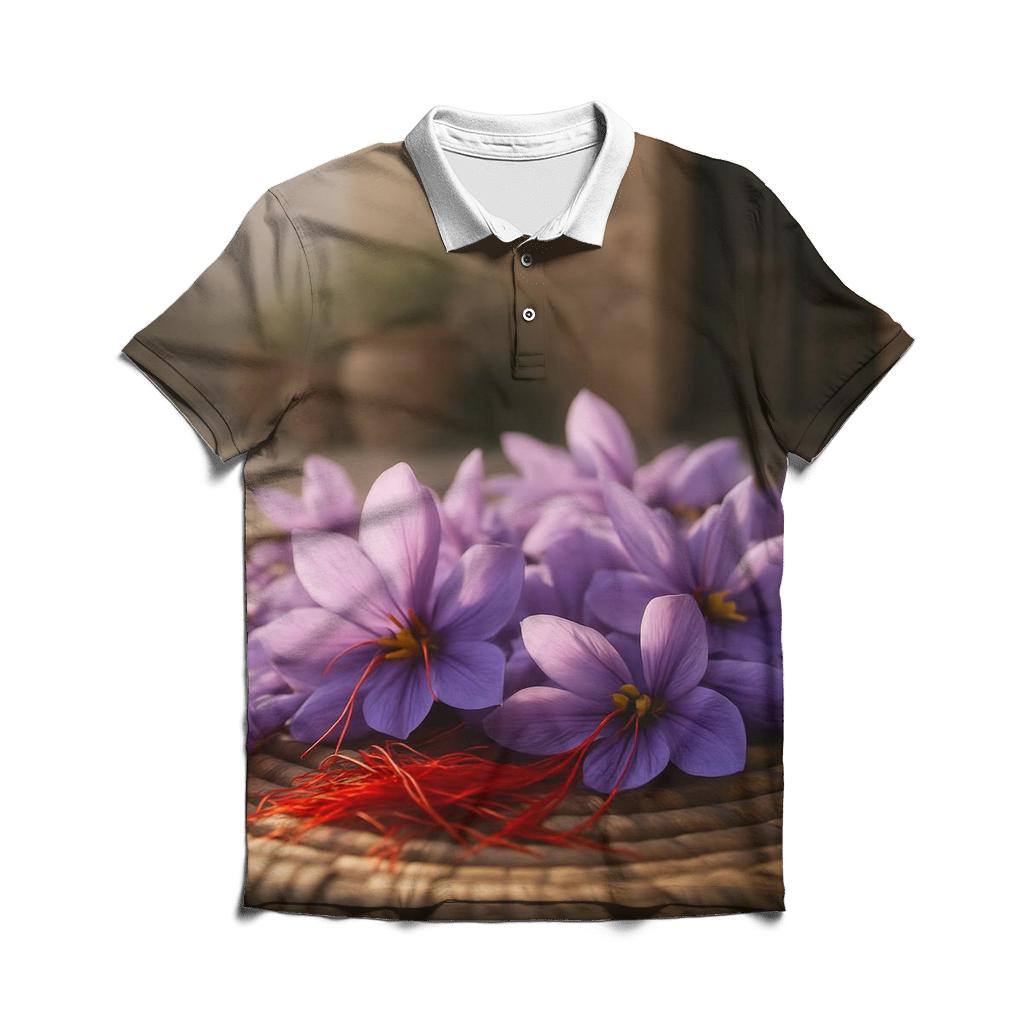 Saffron Crocus Drying Tray In A Rural Courtyard stylish collar polo tees