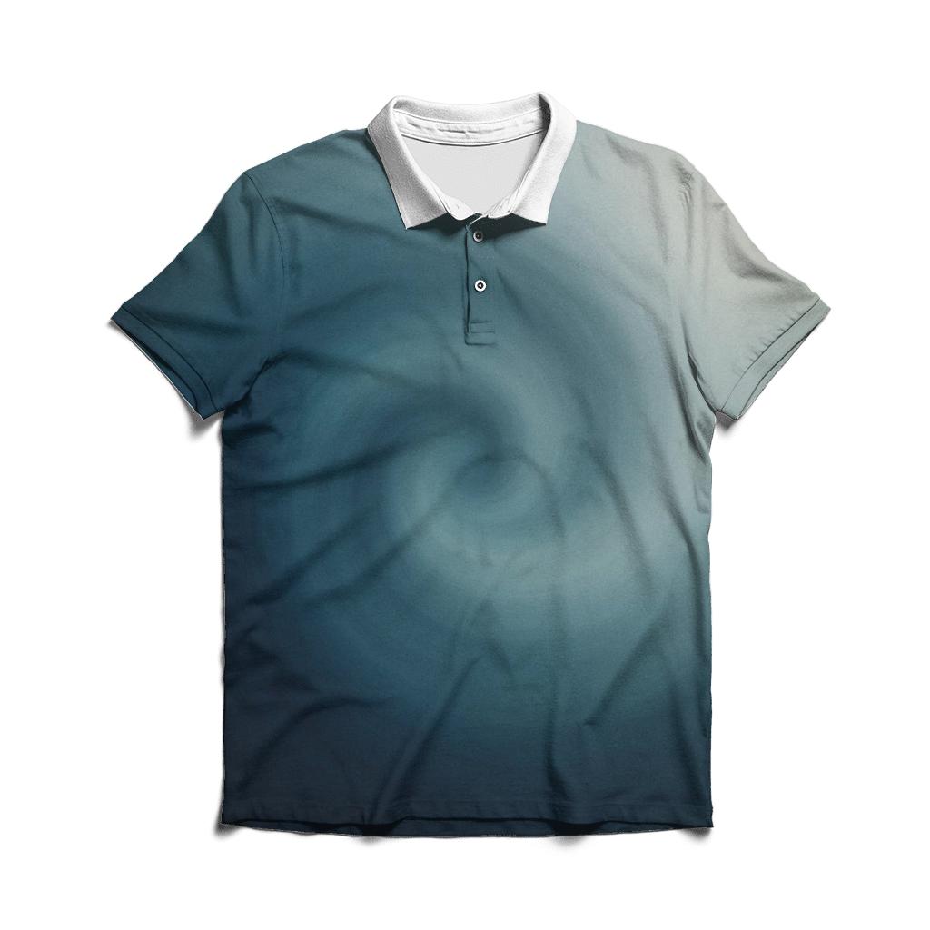 Cobalt Fog Spiral Gradient stylish collar polo tees