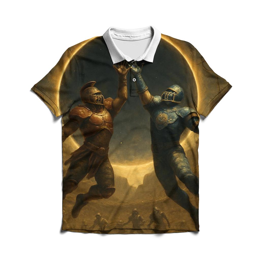 Solar Eclipse Field Clash Braves Versus Cubs premium cotton polo shirts