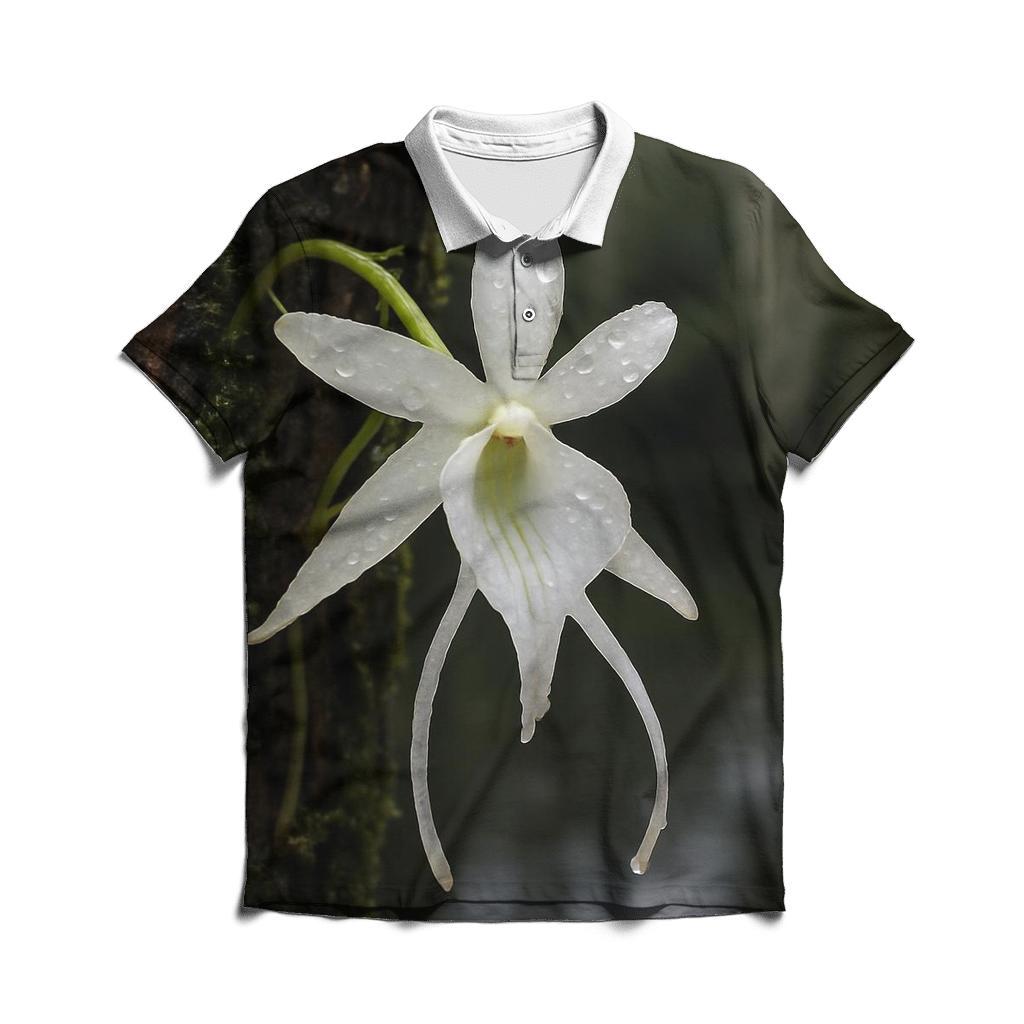 Ghost Orchid After Rain On Cypress Bark classic pique polos