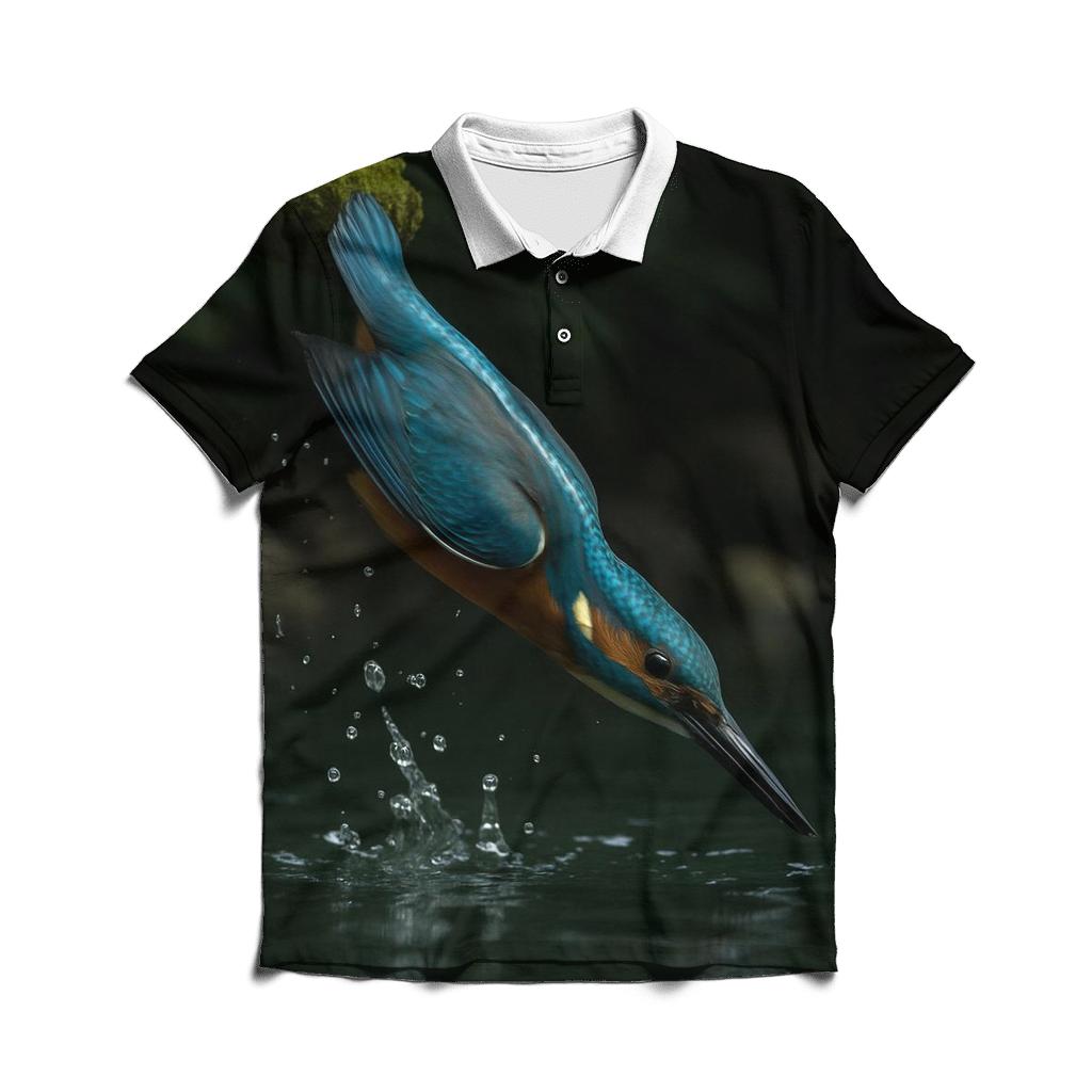 Riverglass Hunt Common Kingfisher personalized polo shirts