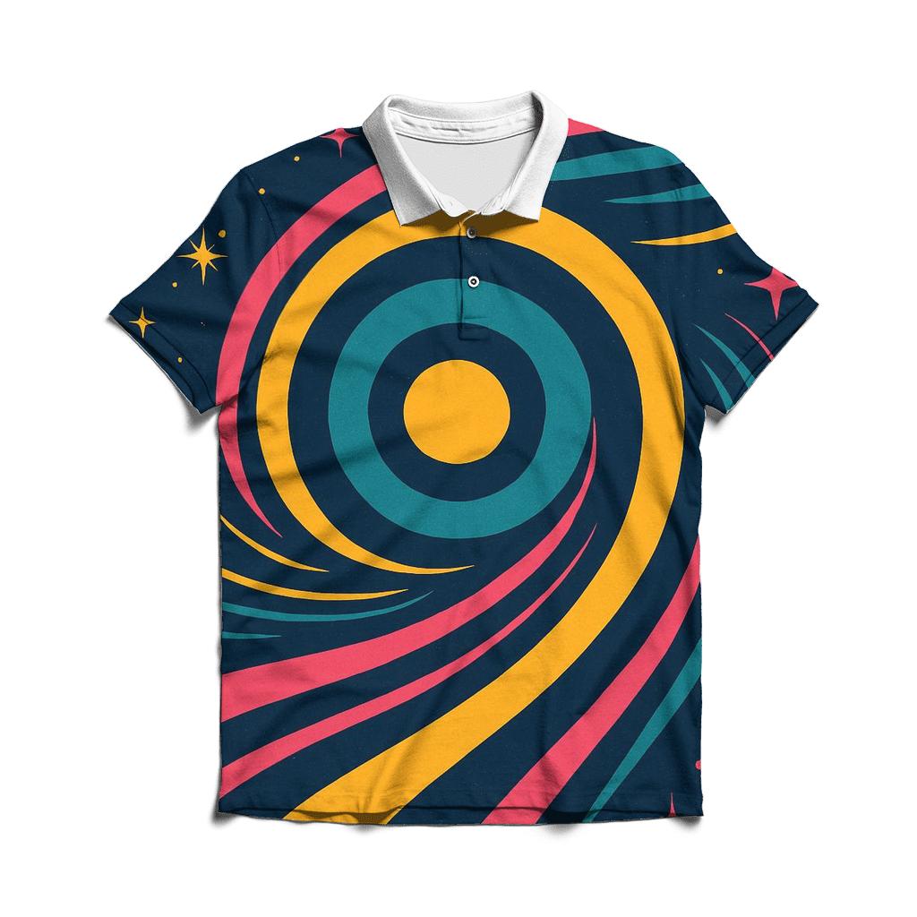 Cosmic Roller Rink Rings casual sports polo shirts