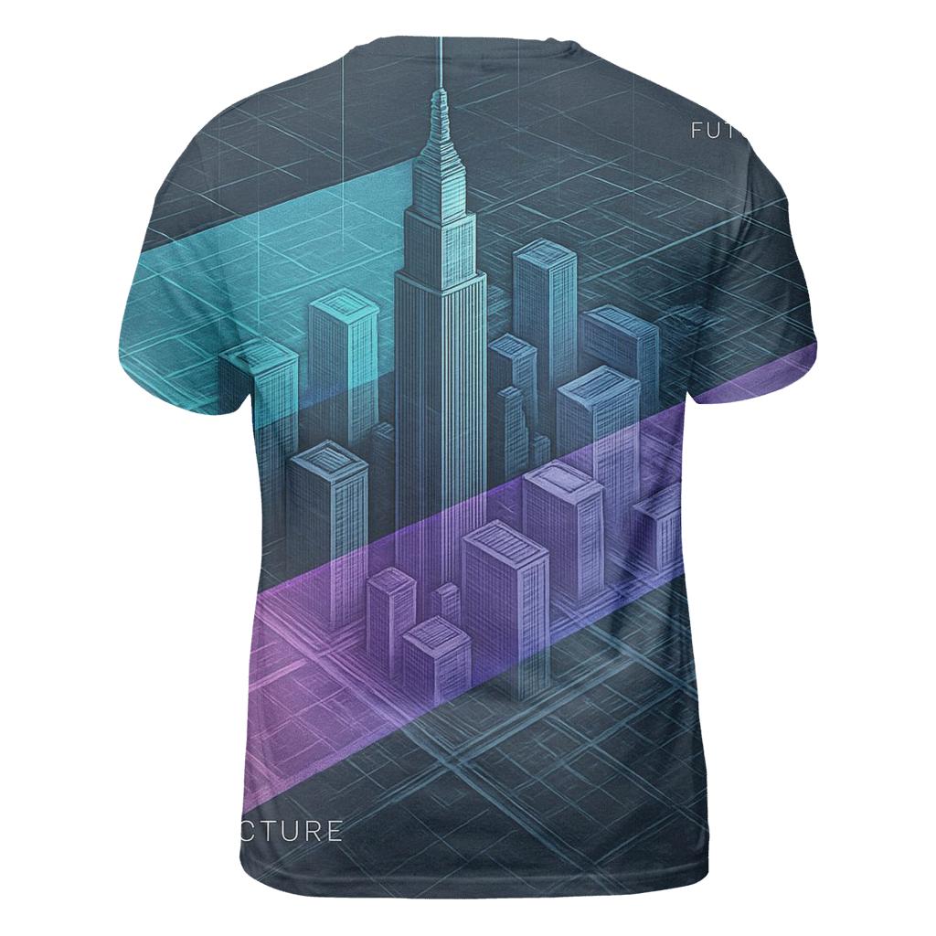 Prismatic City Blueprint Collage trendy printed shirt styles
