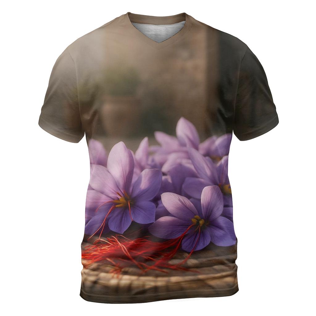 Saffron Crocus Drying Tray In A Rural Courtyard trendy printed shirt styles