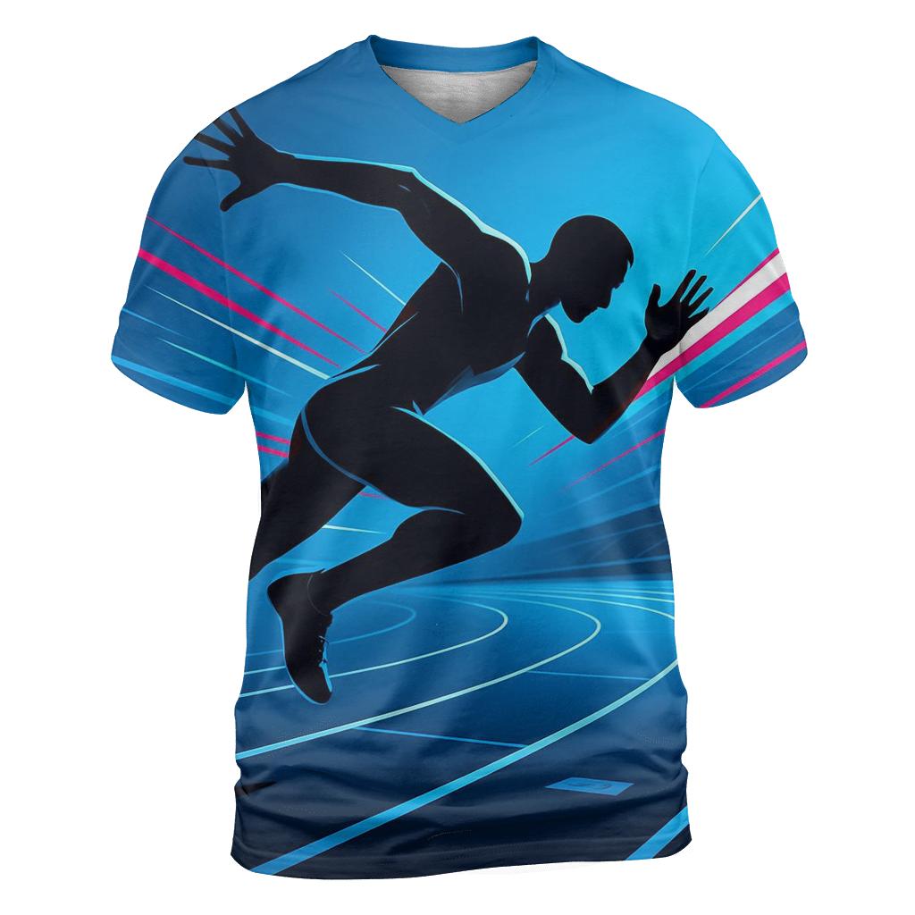 Neon Velocity Track Sprint statement graphic shirts