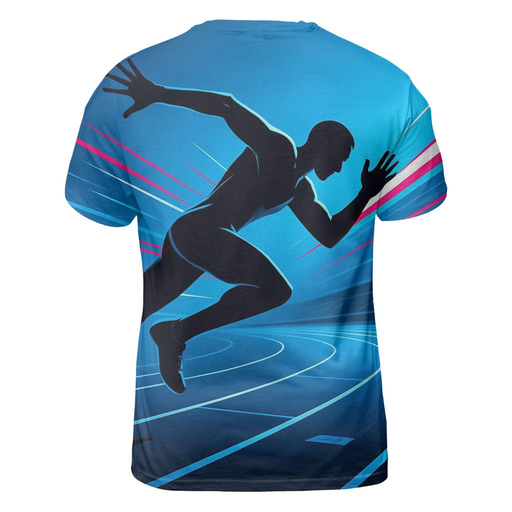 Neon Velocity Track Sprint statement graphic shirts