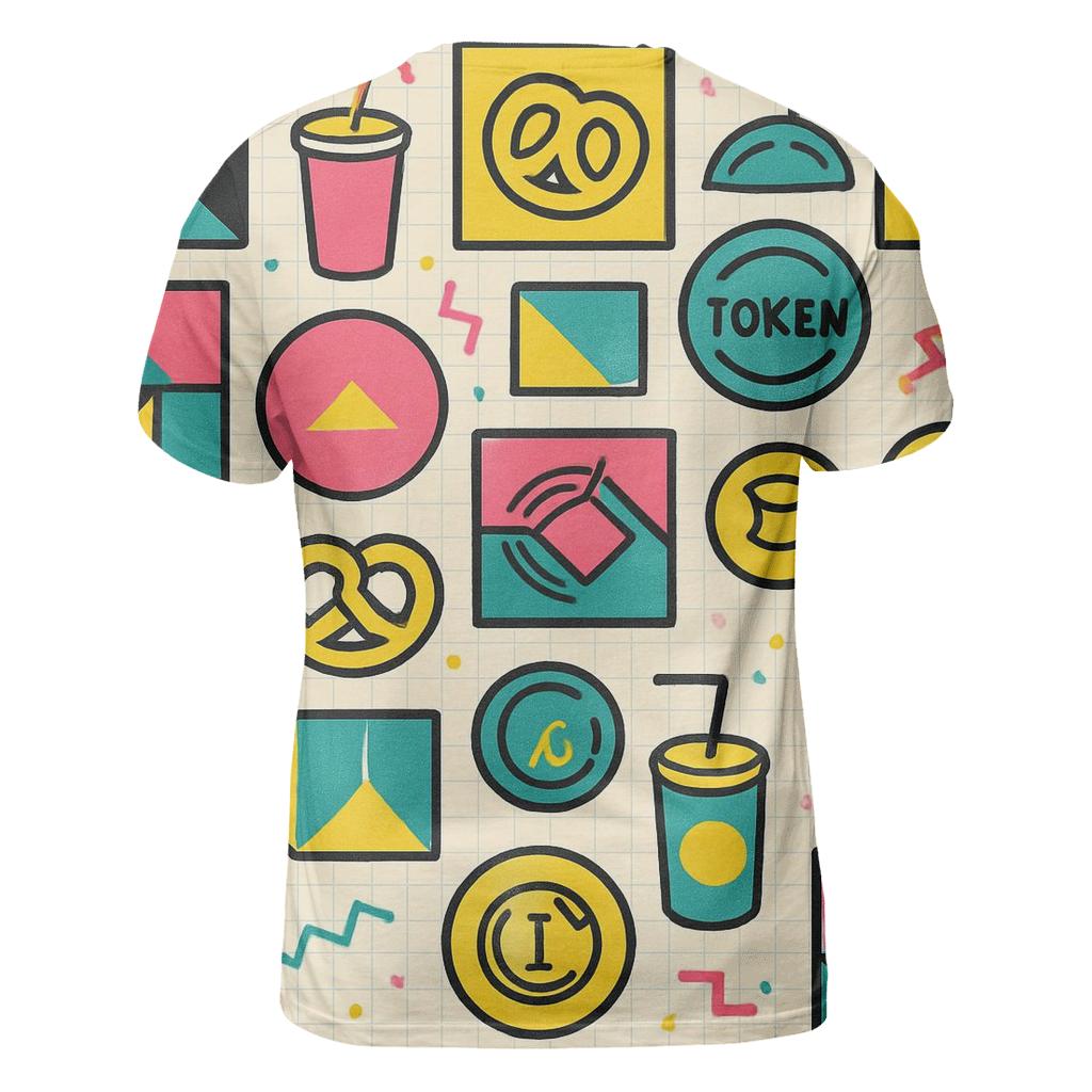 Mall Food Court Neon Tiles unique graphic print tees