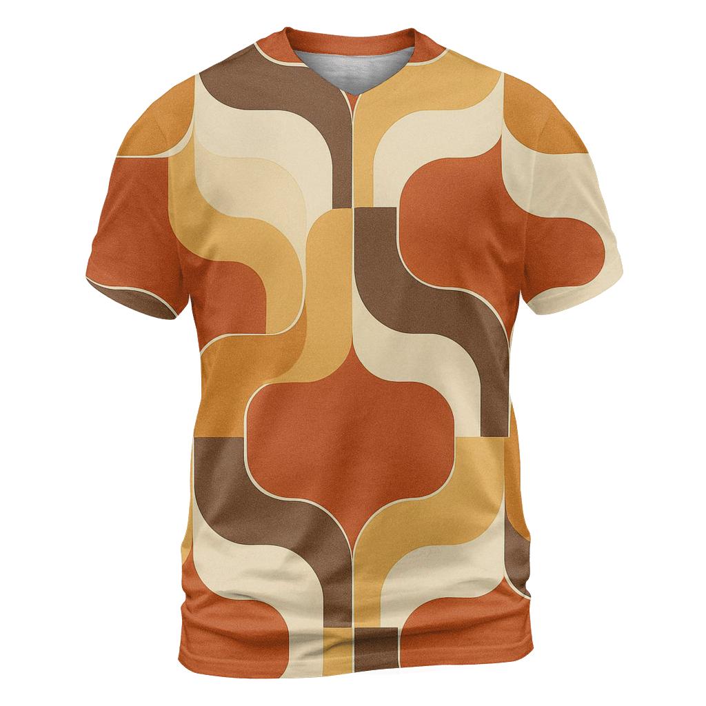 Groovy Terracotta Tilewave unique graphic print tees