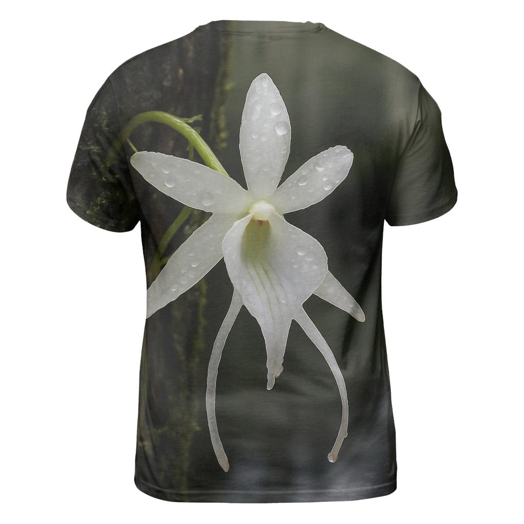 Ghost Orchid After Rain On Cypress Bark creative print fashion shirts