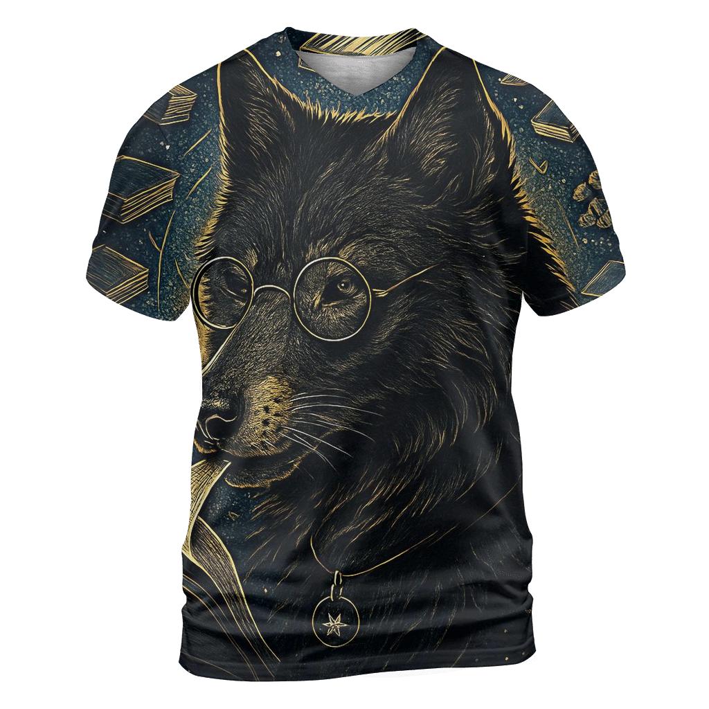 Obsidian Librarian Wolf Of The Star Archive statement graphic shirts
