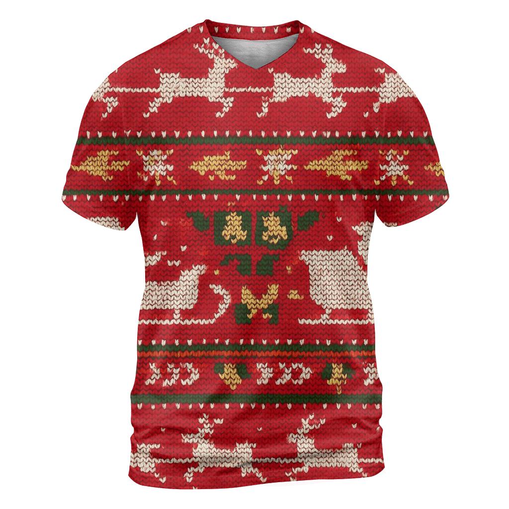 Santa Sleigh Meteor Shower Bands Design artistic all-over print tops