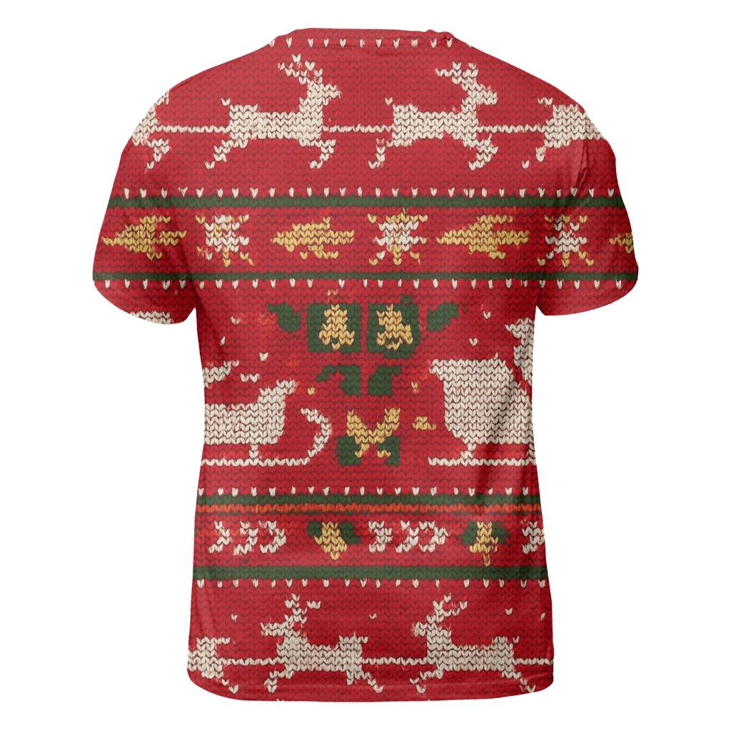 Santa Sleigh Meteor Shower Bands Design artistic all-over print tops