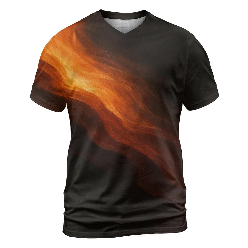 Molten Copper River Fade artistic all-over print tops