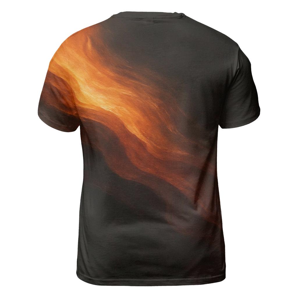 Molten Copper River Fade artistic all-over print tops