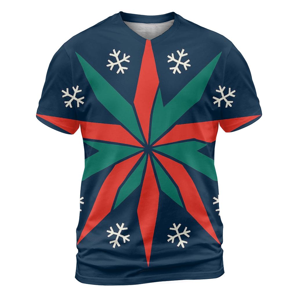 Snowflake Ribbon Starburst custom all-over print shirts