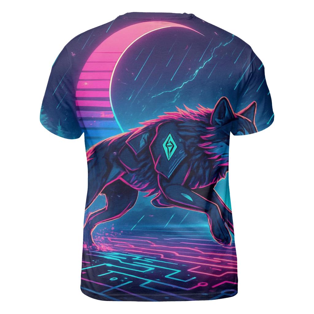 Neon Rain Driftwolf On The Circuit Tundra designer pattern shirts