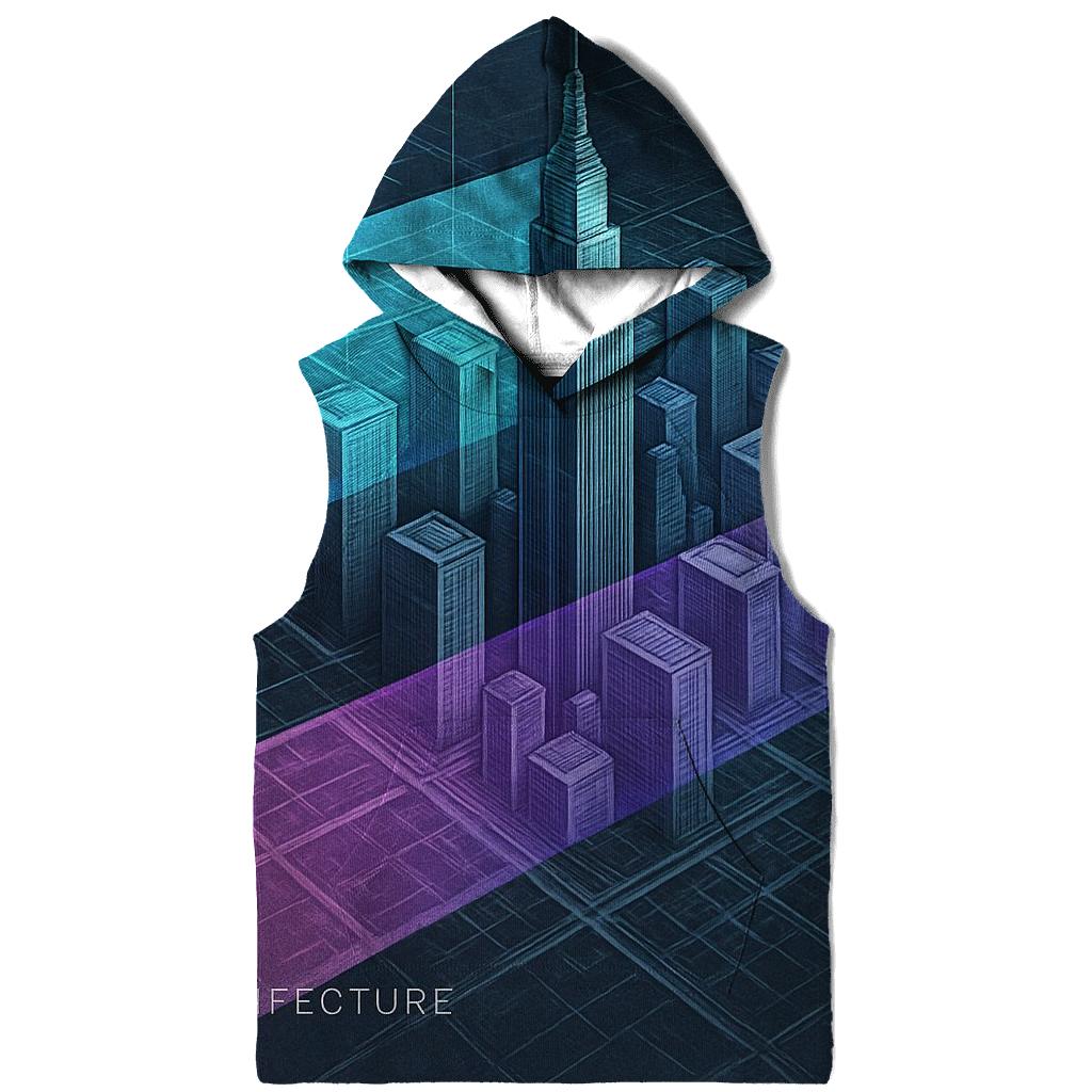 Prismatic City Blueprint Collage hoodie trends
