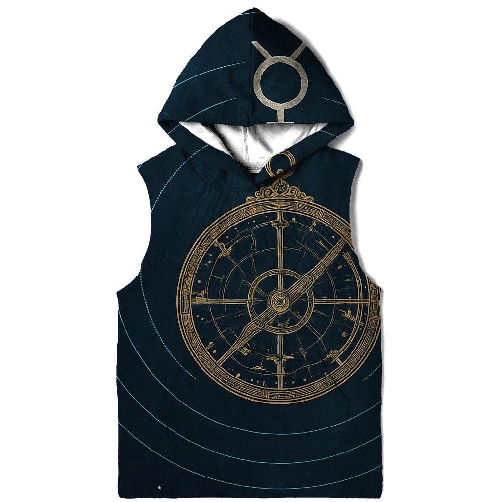 Retrograde Mercury Astrolabe Blueprint premium hoodies