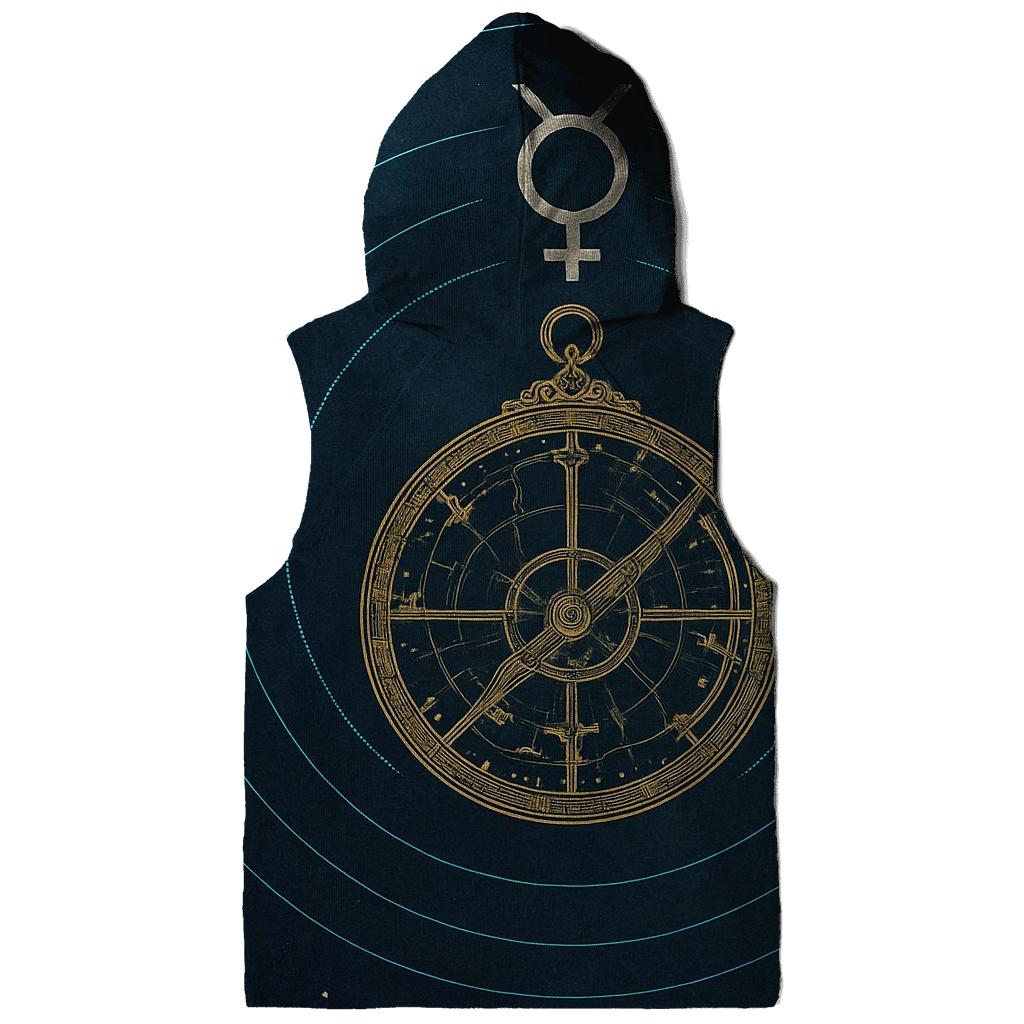 Retrograde Mercury Astrolabe Blueprint premium hoodies